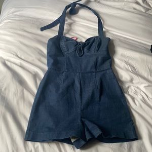 Super cute denim halter betsey Johnson vintage jumper!